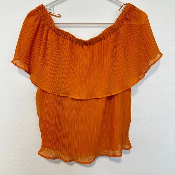 Express New with tags off the shoulder burnt orange top - Picture 2 of 5